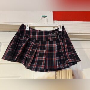 Lip Service Y2K Plaid Mini Skirt with Buckle Detail goth punk M